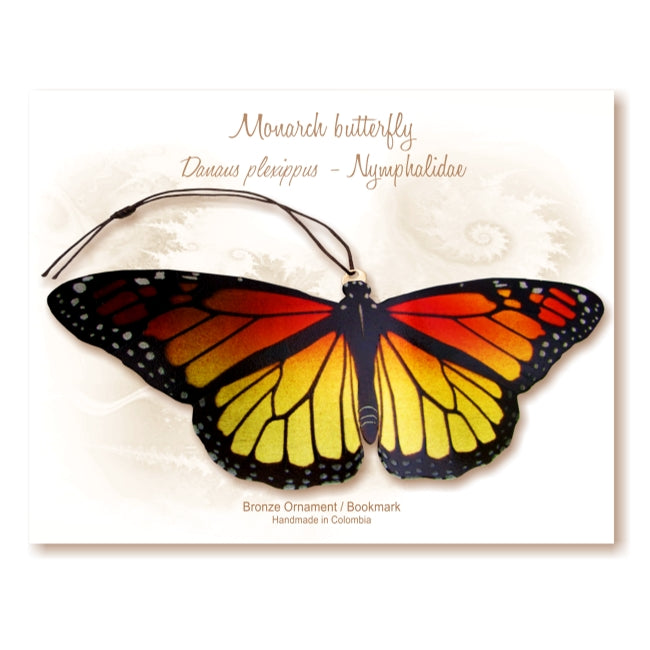 Monarch Butterfly Ornament bronze wholesale  handmade artisan made home decor Notecard Thank you get well sympathy birthday garden