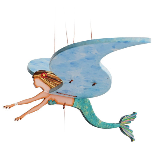 Mermaid Flying Mobile.  Handmade & Handpainted in Colombia. Ethical home decor.