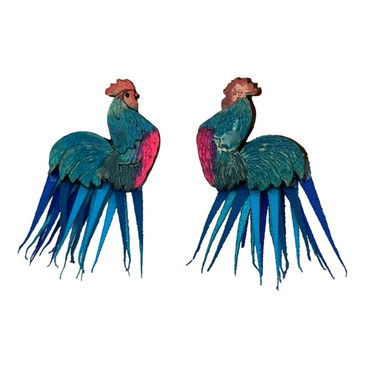 Rooster Earrings-SM-1.5in Long-Tulia's Artisan Gallery