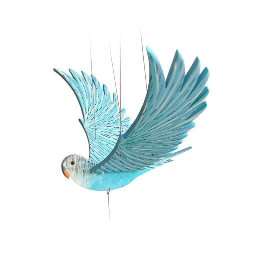 Blue Parakeet Flying Mobile