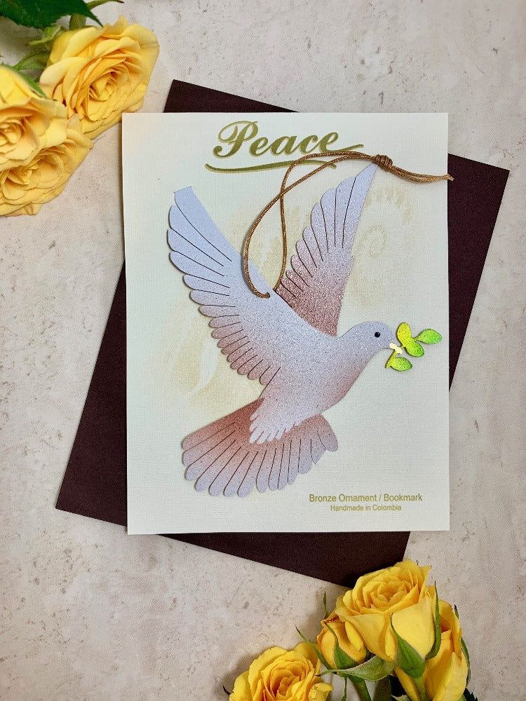 peace dove ornament christmas home decor blank notecard gift
