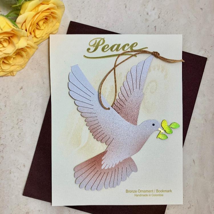 peace dove ornament christmas home decor blank notecard gift