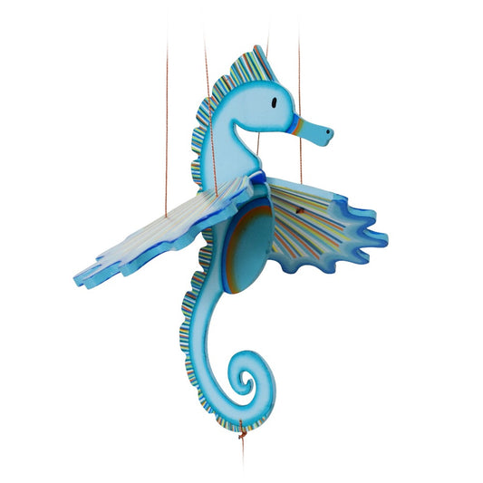 Seahorse flying mobile.  Seacreatures. Ethical Home Decor. Handmade & Hand painted in Colombia.