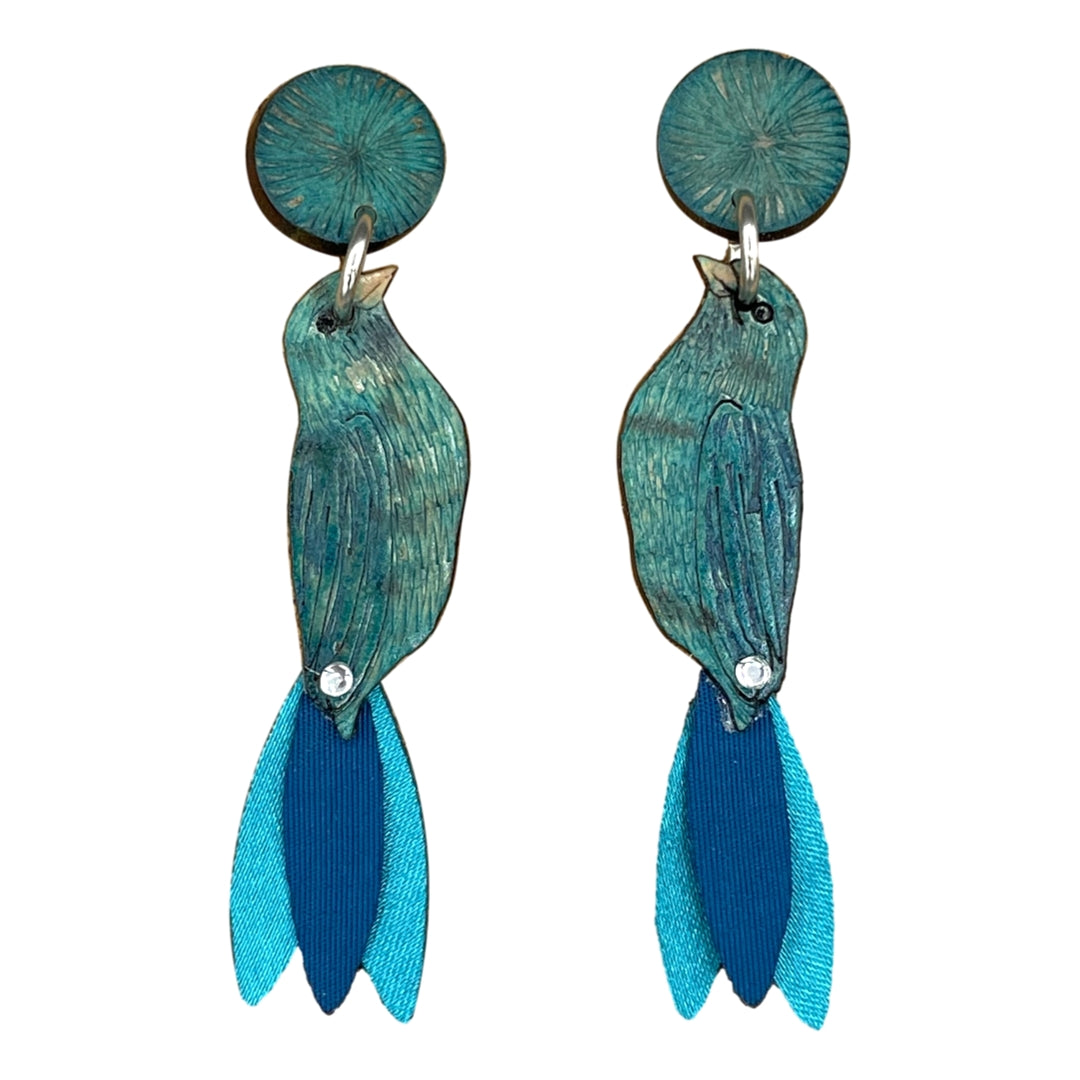 Blue Bird Earrings-LG