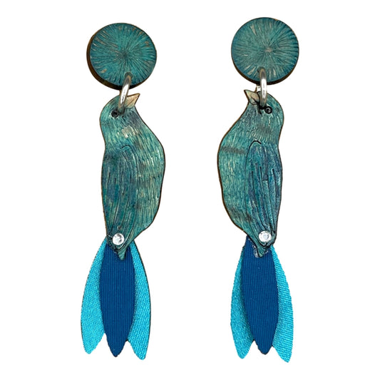 Blue Bird Earrings-LG