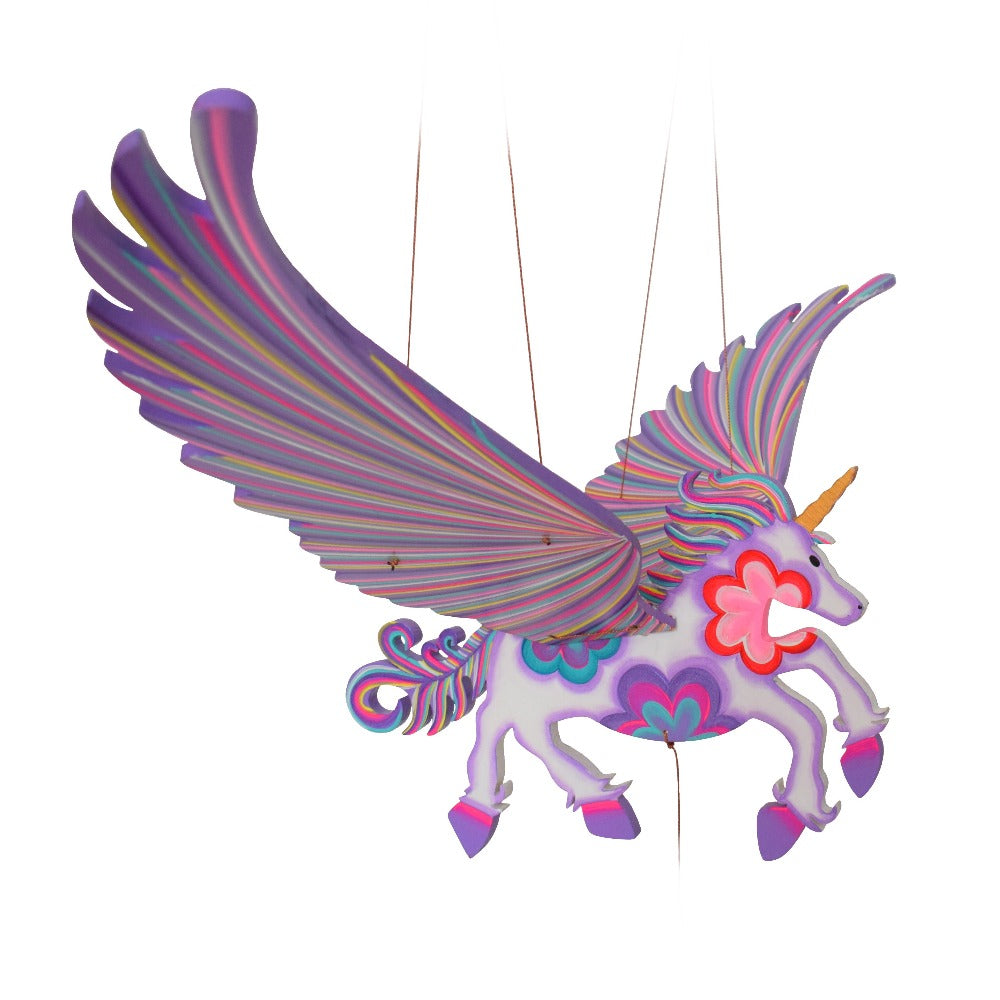 Extra large Unicorn Alicorn Flying Mobile - Handmade Gift - Ehical Home Decor Fair Trade Fantasy