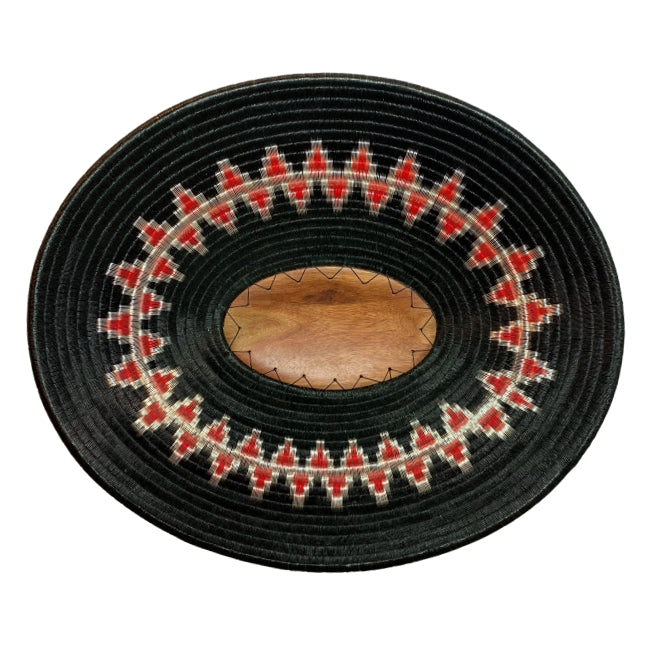 Wounaan plate wall hanging boho chic basket woven handmade fairtrade Colombia