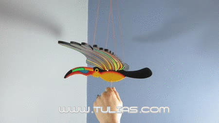 Flying Toucan Mobile handmade ethical home decor guiness fair trade colombia tropical rainforest