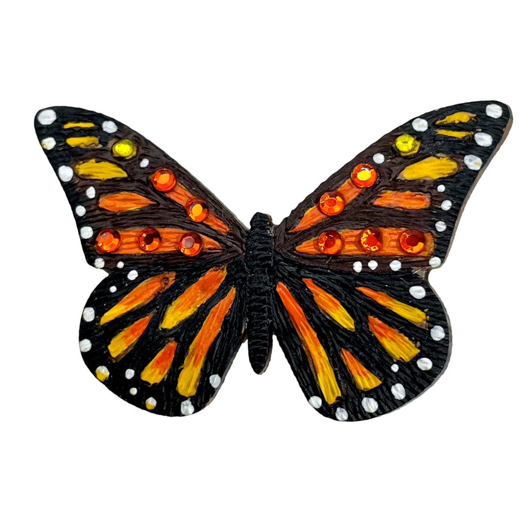 Monarch Butterfly Brooch Pin.  Handmade in Colombia.  
